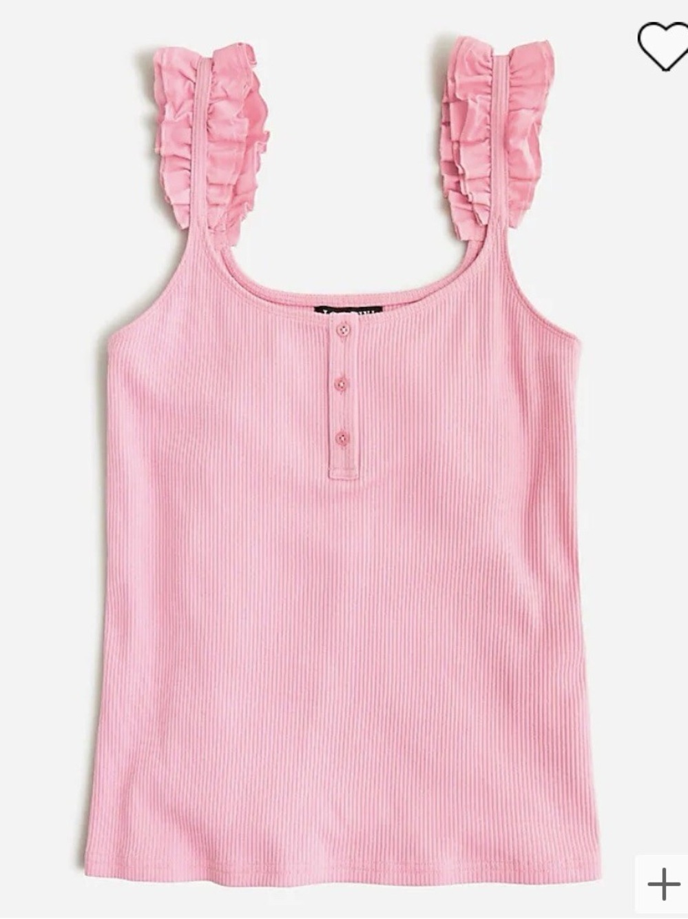 Scrunchie-strap henley tank in vintage rib